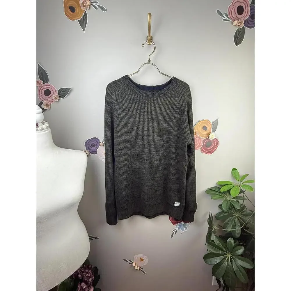Jack & Jones Men's Olive Marled Oversized Chunky Jumper - Size - Large